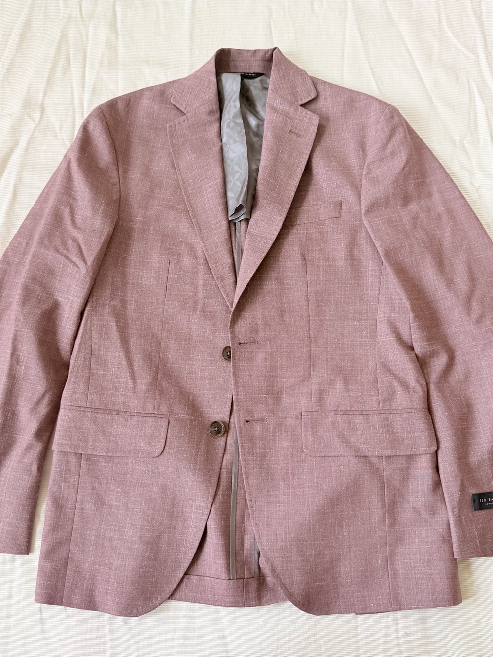 Ted Baker Mens Suit Jacket Blazer Karl Soft Constructed Wool Silk Linen 36